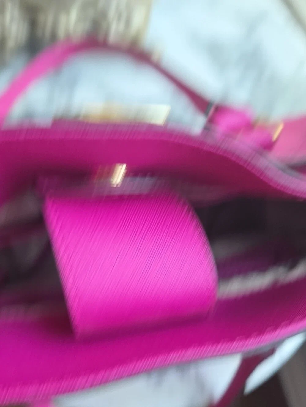 Michael Kors Hot Pink/ Purple Saffiano Leather Satchel with Gold Hardware